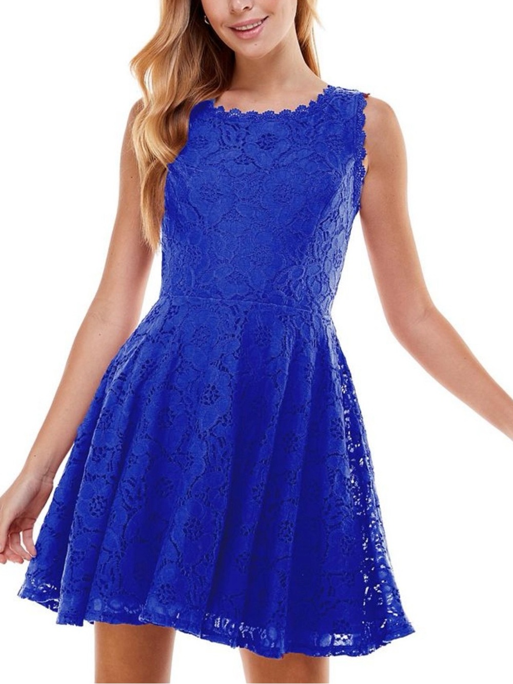 NWT Juniors City Studio Lace Dress in Day Blue Size 5 (Women’s Size S)
